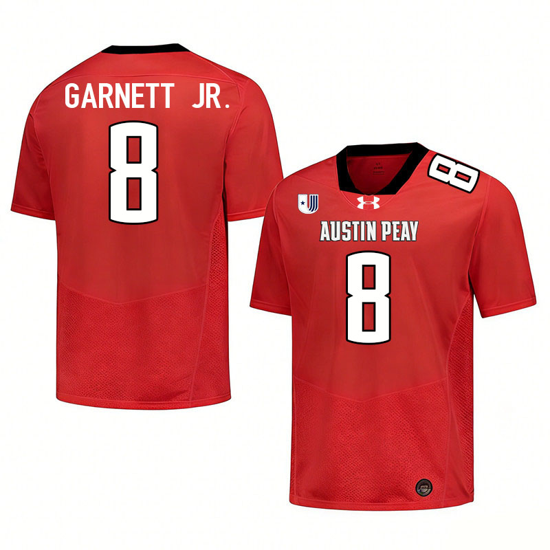 Austin Peay Governors #8 Nate Garnett Jr. College Football Jerseys,Uniforms Stitched-Red